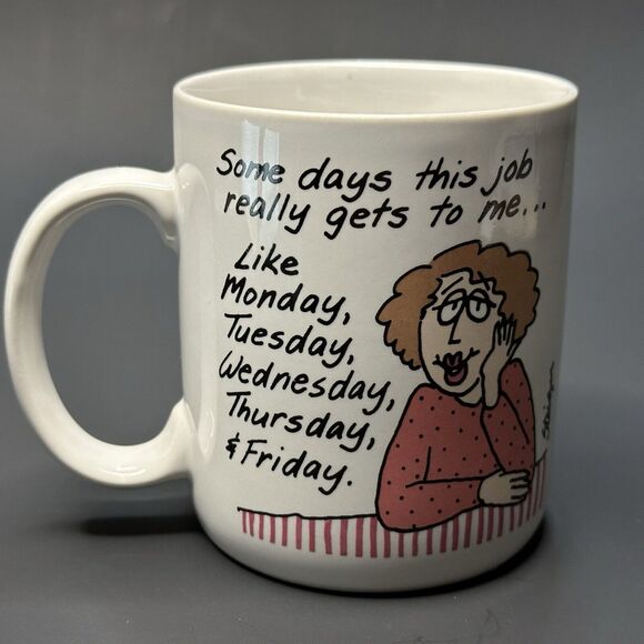 Hallmark Shoebox Greetings Coffee Mug, Some Days This Job Really Gets to Me VTG - Picture 2 of 10